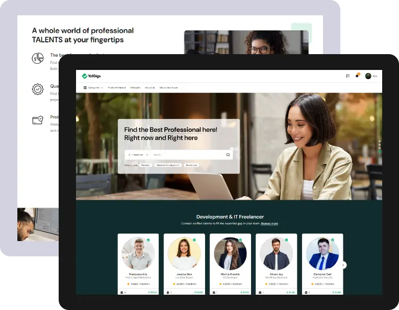 Frontend UI demo of a freelancer platform for service booking